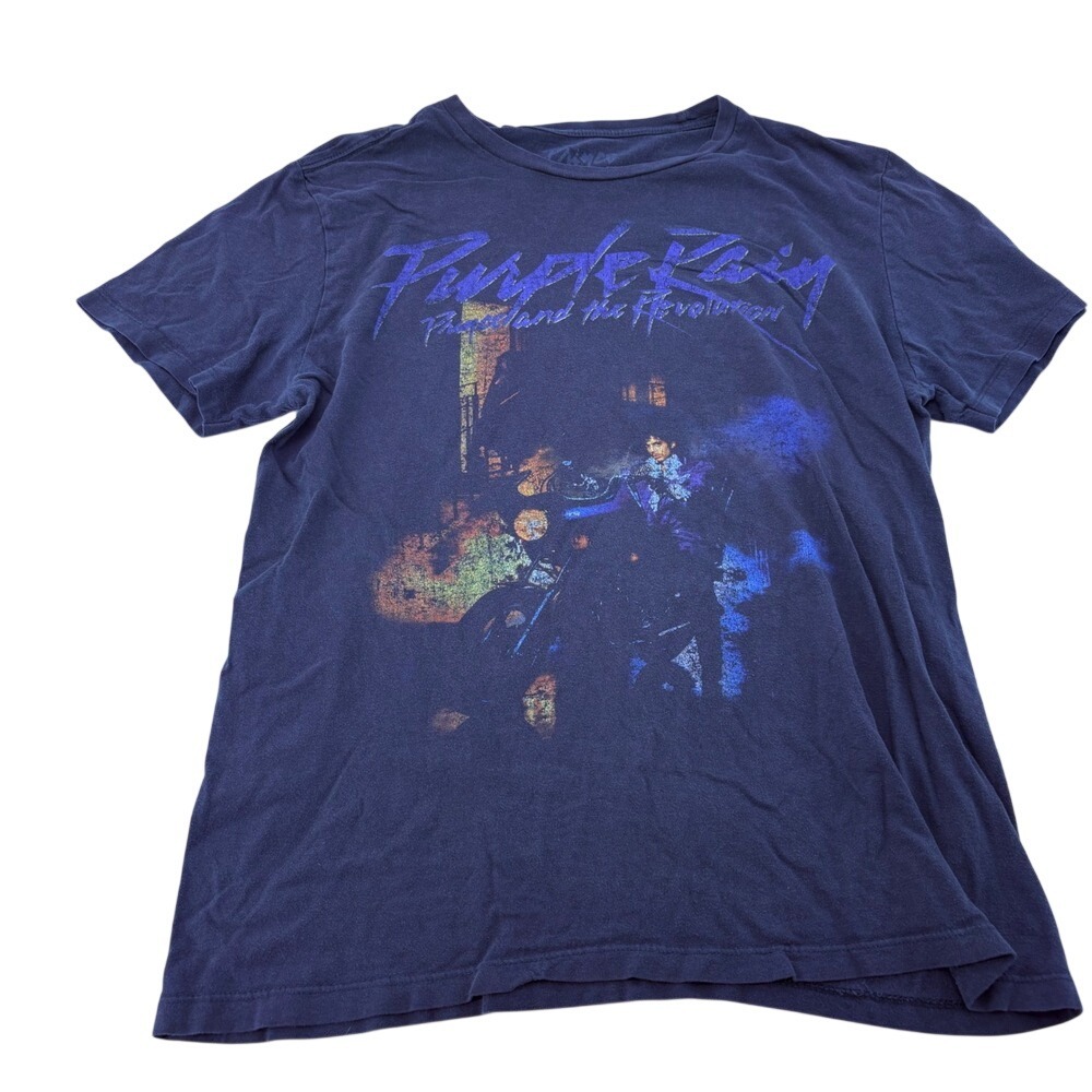 Prince Purple Rain Graphic T-Shirt Mens Large Faded Black Cotton Music Tee 0958